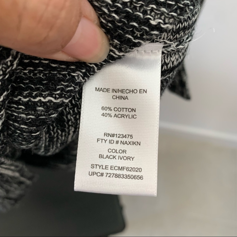 Ellen Tracy Black/Ivory Sweater S - Picture 2 of 4